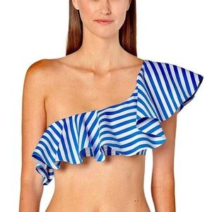 Onia x WeWoreWhat cabana striped bikini top size L